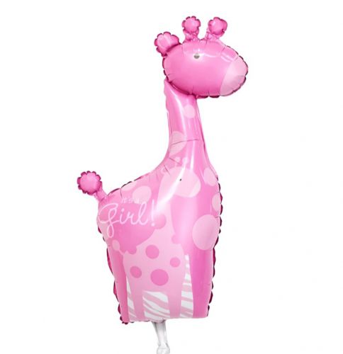 Balon foliowy żyrafa różowa 54x23 cm 14cali