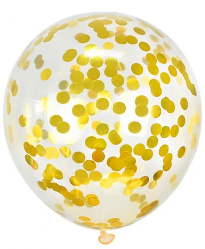 12cali balony lateksowe 100szt op. Z konfetti gold