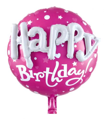 Balon 3d happybirthday pink