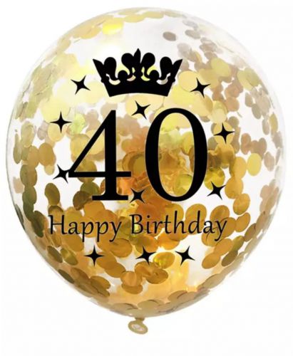 Balony 100 szt złote konfetti na 40 urodziny