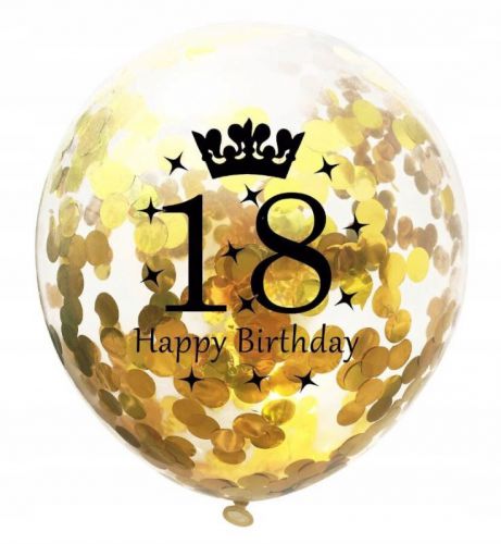 Balony 100 szt złote konfetti na 18 urodziny