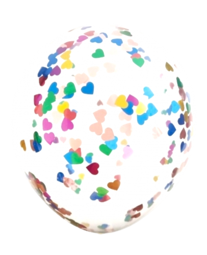 Balony lateksowe 12cali 6szt.op kolorowe konfetti serca