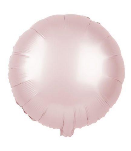 Balon foliowy MAT. Krążek 45cm 1 szt.op. baby pink