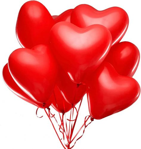 Balony lateksowe serca czerwone 6szt. 30cm