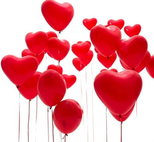 Balony lateksowe serca czerwone 100szt. 30cm