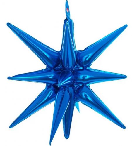 Balon gwiazda blue 4D 22 cale folia zbiorcza bez etykiet 20szt.op