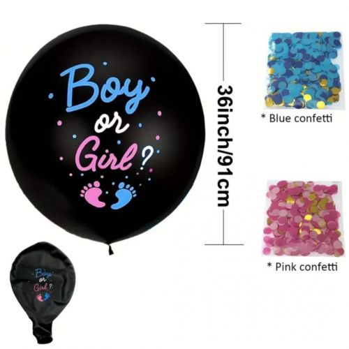 Balon gigant z konfetti blue/pink