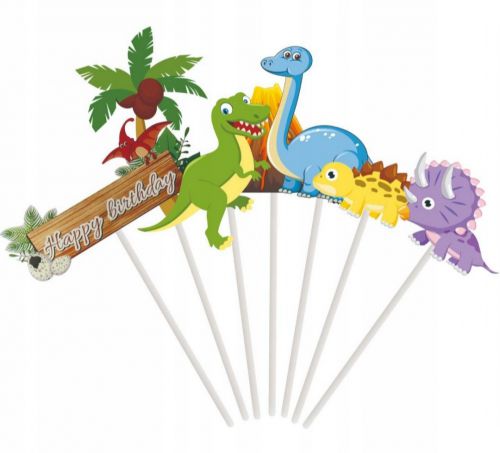 Toppery na tort Dino 6szt. 19cm