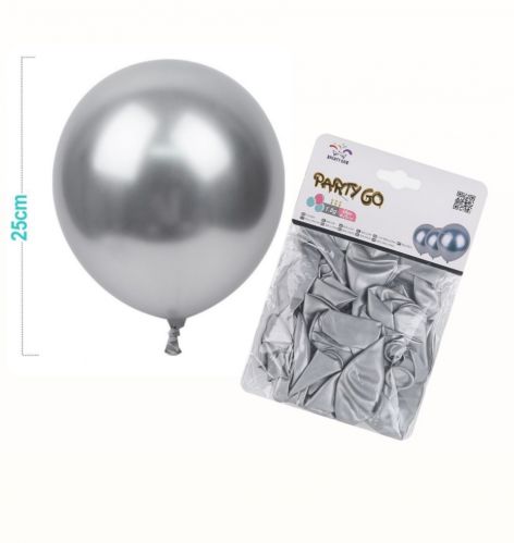 Balony lateksowe 10 cali srebrne 50 szt op