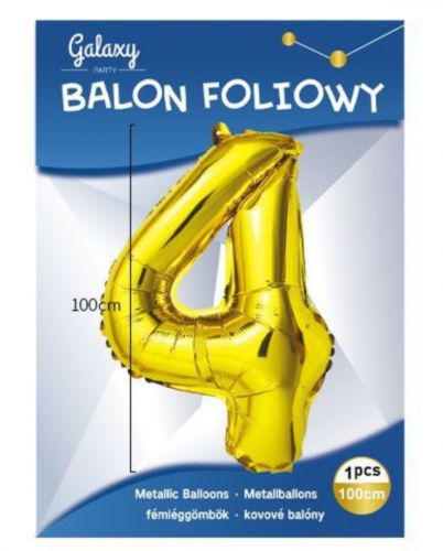 Balon cyfra Gold 40 cali HEL 4