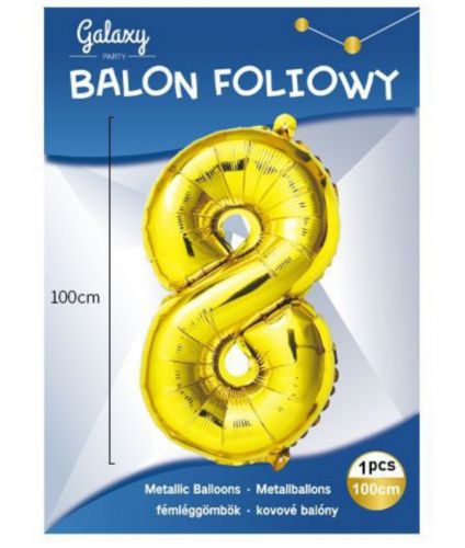 Balon cyfra Gold 40 cali HEL 8