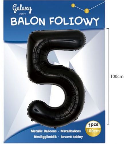 Balon DS import cyfra Czarna 40 cali HEL 5
